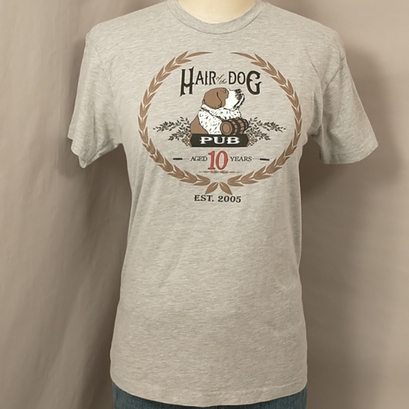 Hair of The Dog Pub Tee Heather Gray Cotton Sm - Picture 4 of 8